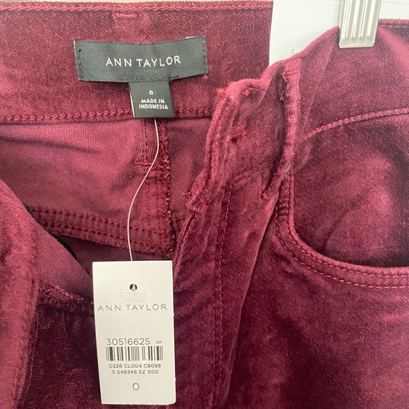 Mauve Garnet Velvet Skinny High Rise Jean Pant - Picture 4 of 10